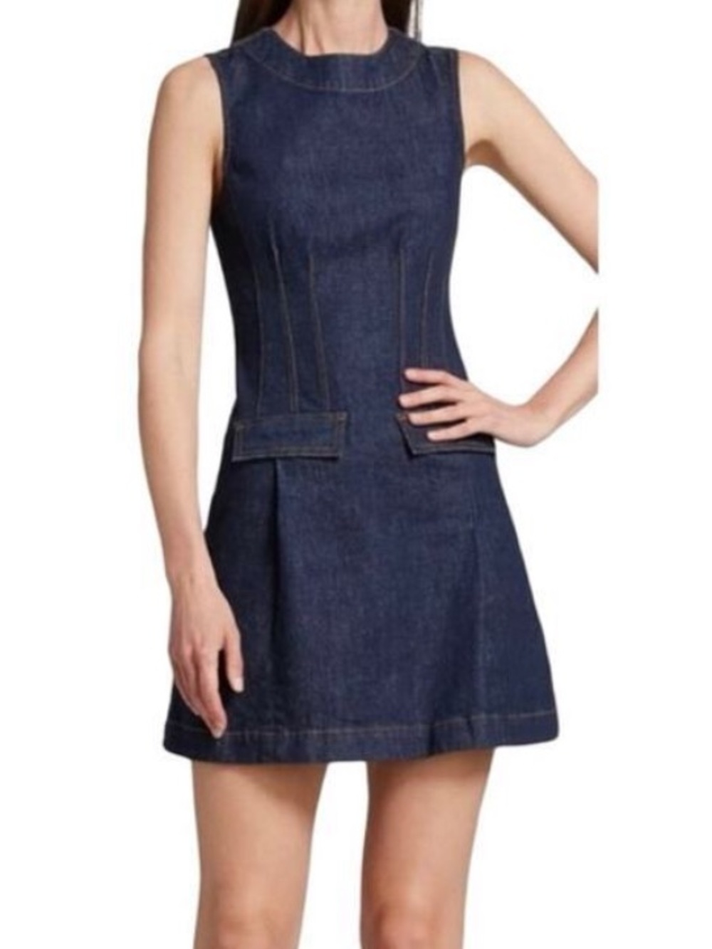 Derek Lam 10 Crosby Devan Mini Dress 4 Blue Denim Sleeveless